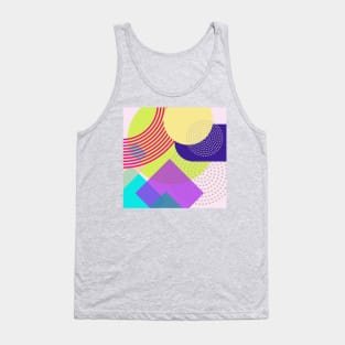 Modern Geometric Pattern Pastel Lime Pink Brights Serene Style Tank Top